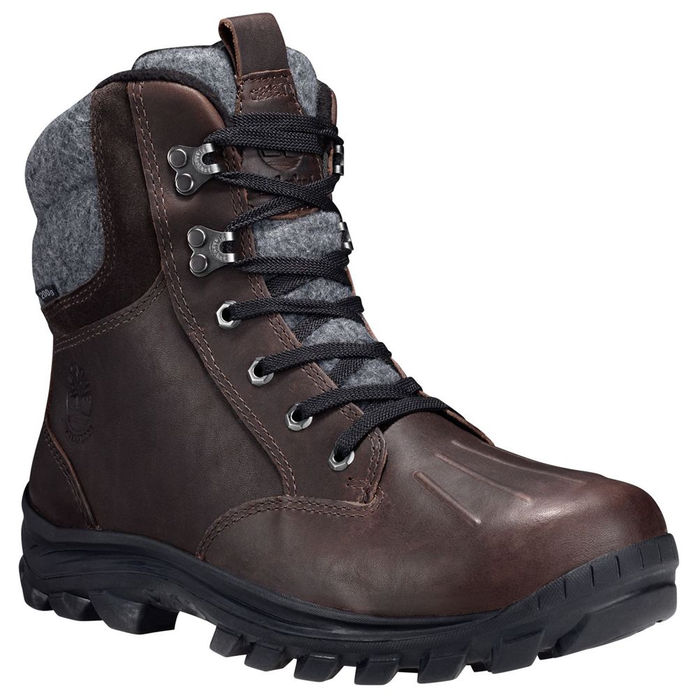 Botas de Nieve Timberland Hombre Chillberg Mid Waterproof Marrones Oscuro - Chile DJG-149568